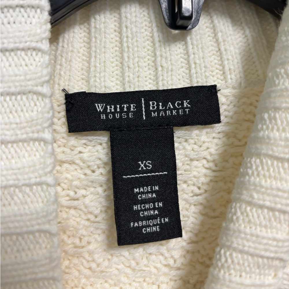 White House Black Market Cream Sleeveless Mock Neck Knit Sweater Women’s XS - Picture 3 of 7